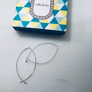 Stella & Dot Hammered Wire Silver Hoops